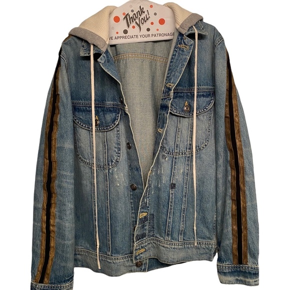 Greg Lauren Other - Greg Lauren Royal Denim Hooded Trucker Jacket